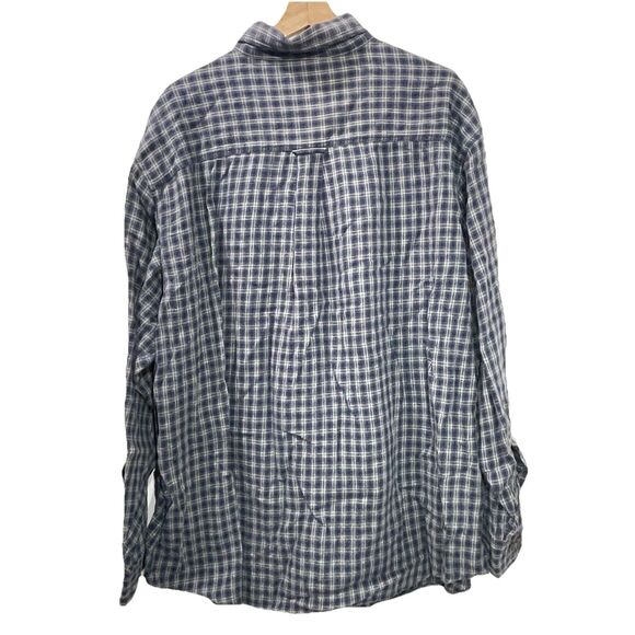 Woolrich John Rich & Bros Men’s Button-Up Flannel Shirt Blue Plaid Size XL - Picture 6 of 9